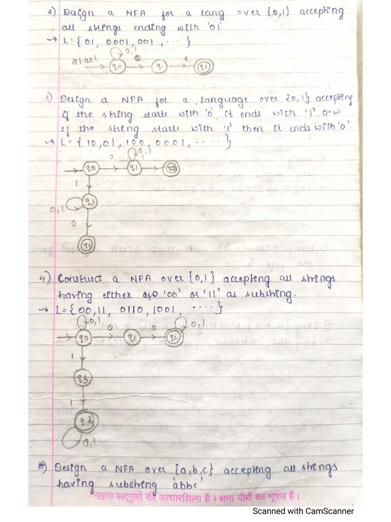 NFA Examples Solved | PDF