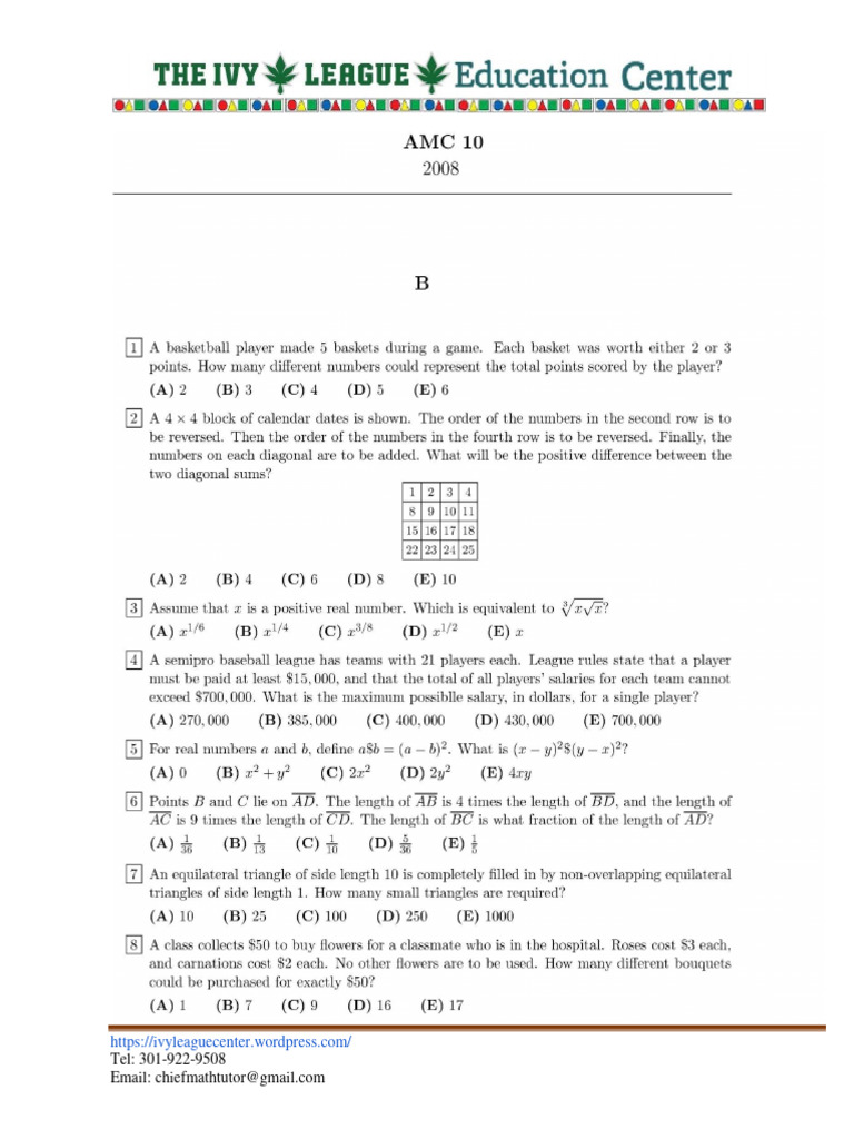 2008 Amc 10b | PDF