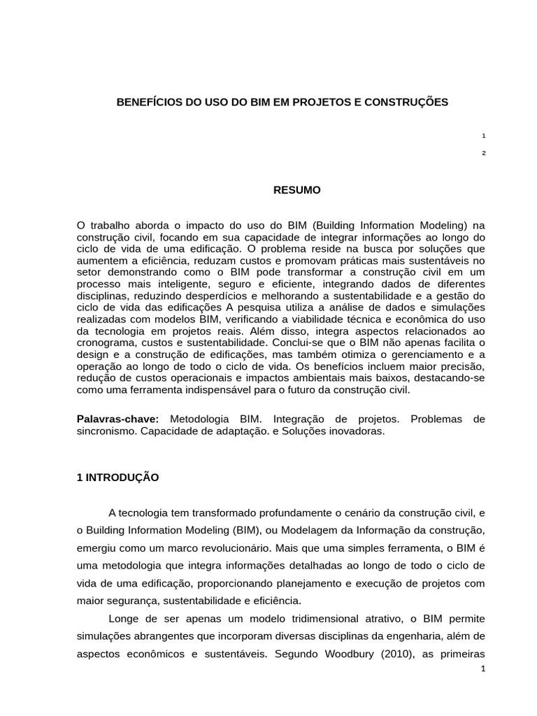 Benefícios do BIM na Construção Civil | PDF | BIM