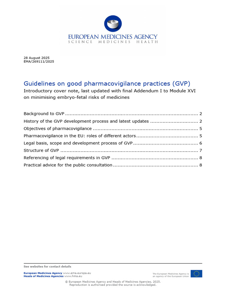 EMA GVP Module XVI | PDF | Pharmacovigilance | Risk