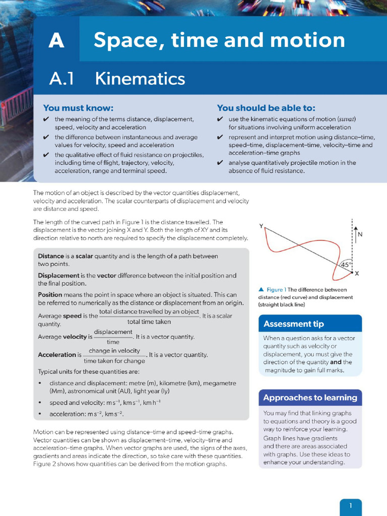 Kinematics: Motion, Distance, and Displacement | PDF | Velocity ...
