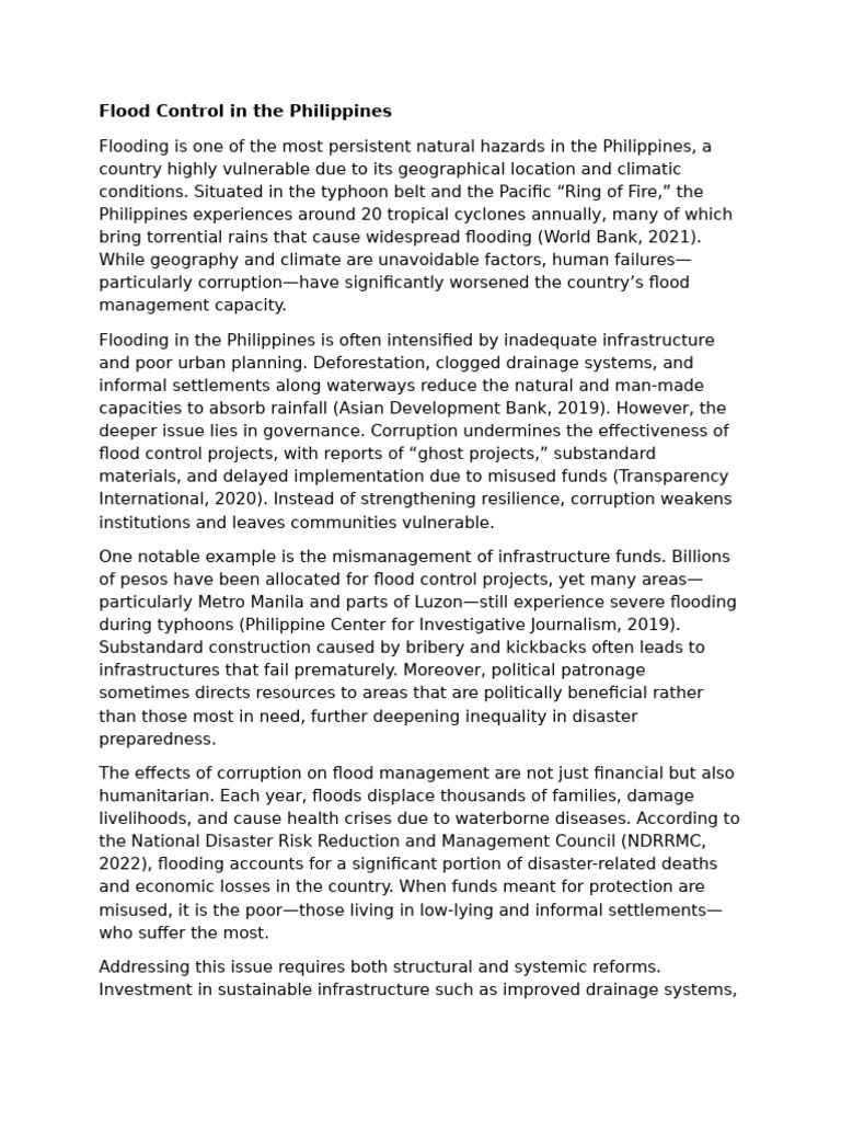 Corruption's Impact on Flood Control in the Philippines | PDF | Flood ...