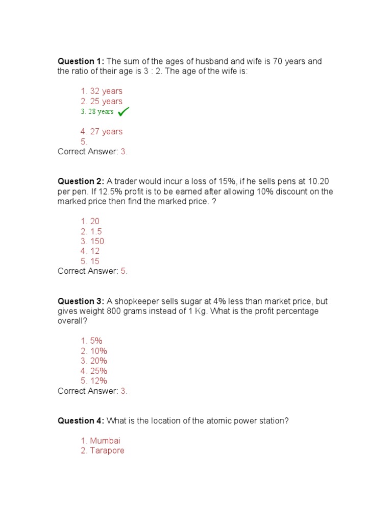 Competitive Exam Practice Questions | PDF | Odds | Interest
