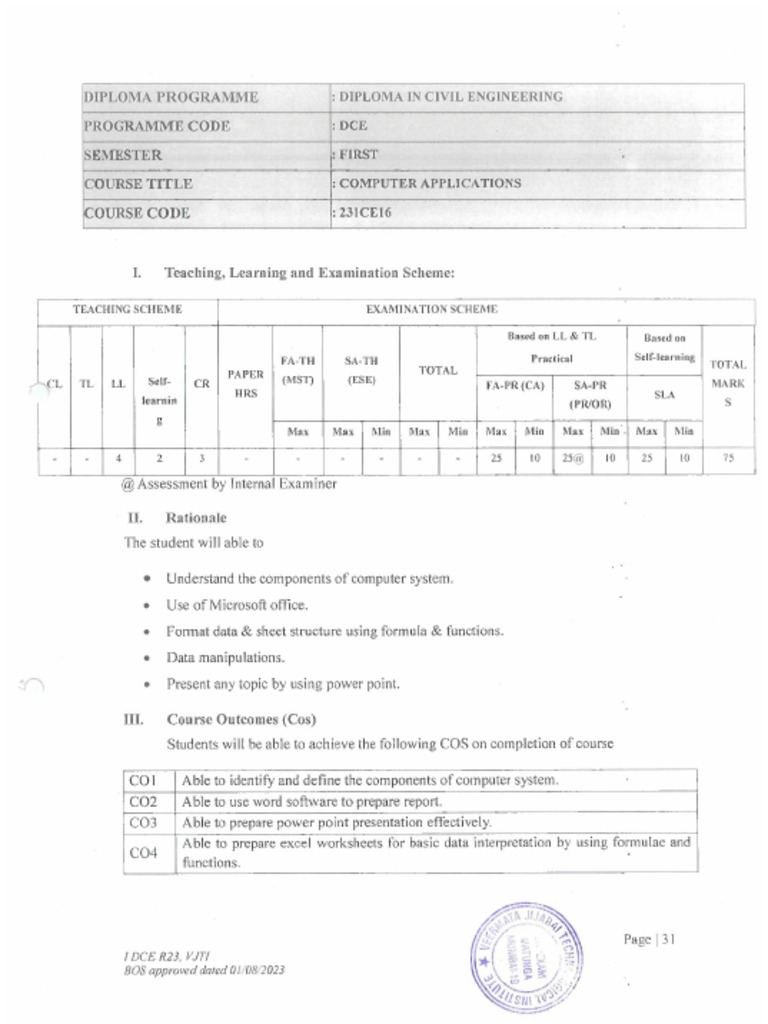 Diploma in Civil Engineering Program | PDF