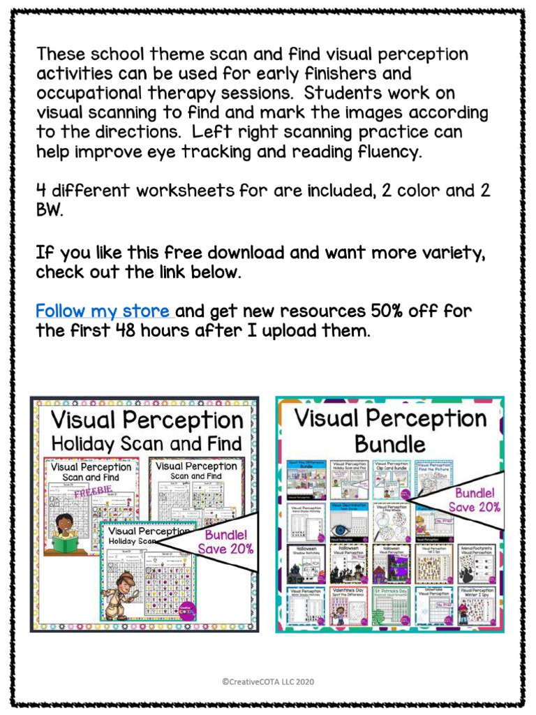 Visual Perception Resource Bundle | PDF