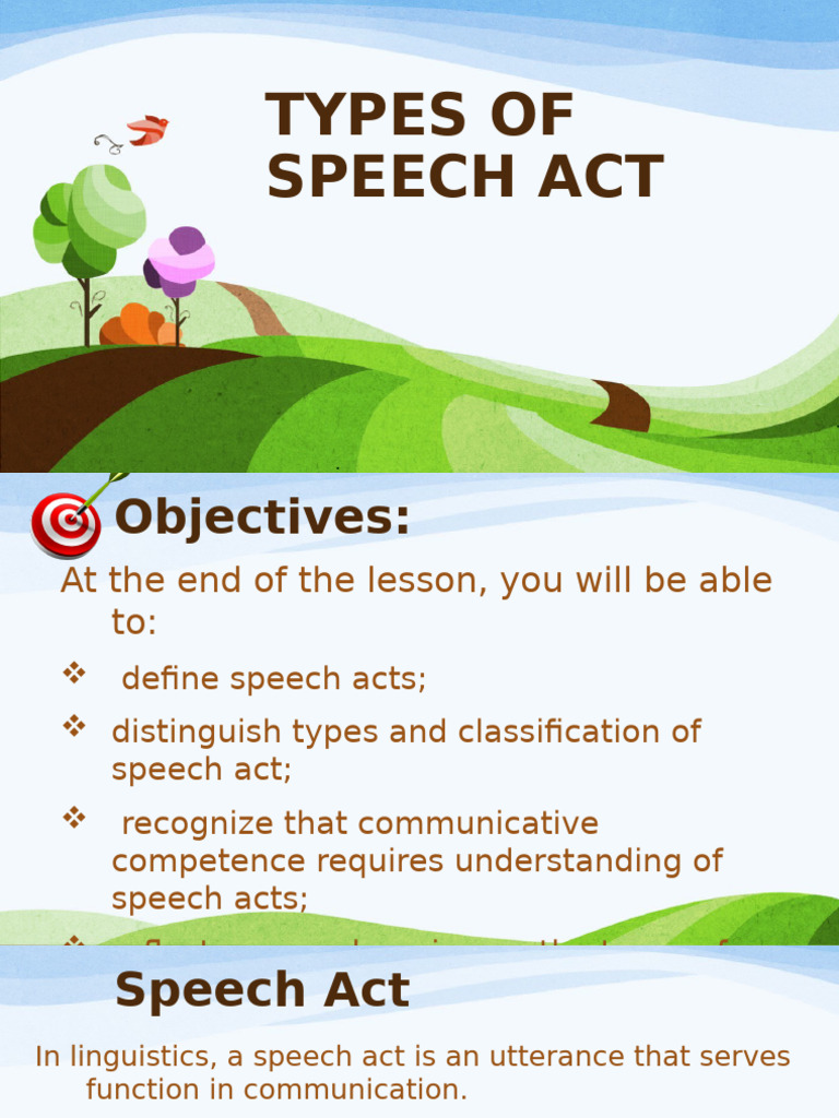 Types and Classifications of Speech Acts | PDF | Speech | Semantics