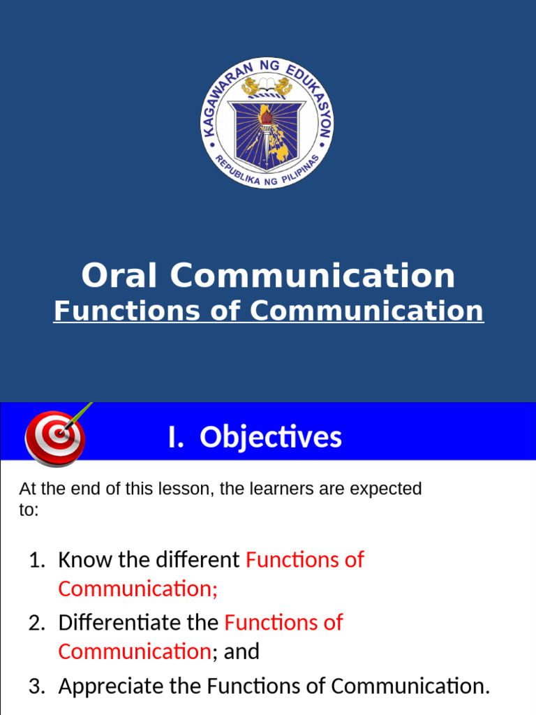 Functions of Oral Communication Explained | PDF | Communication | Emotions