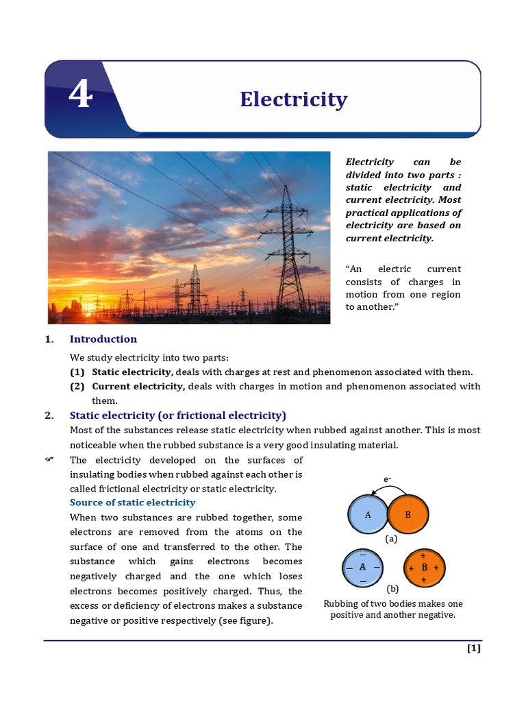 Understanding Static and Current Electricity | PDF | Electric Current ...