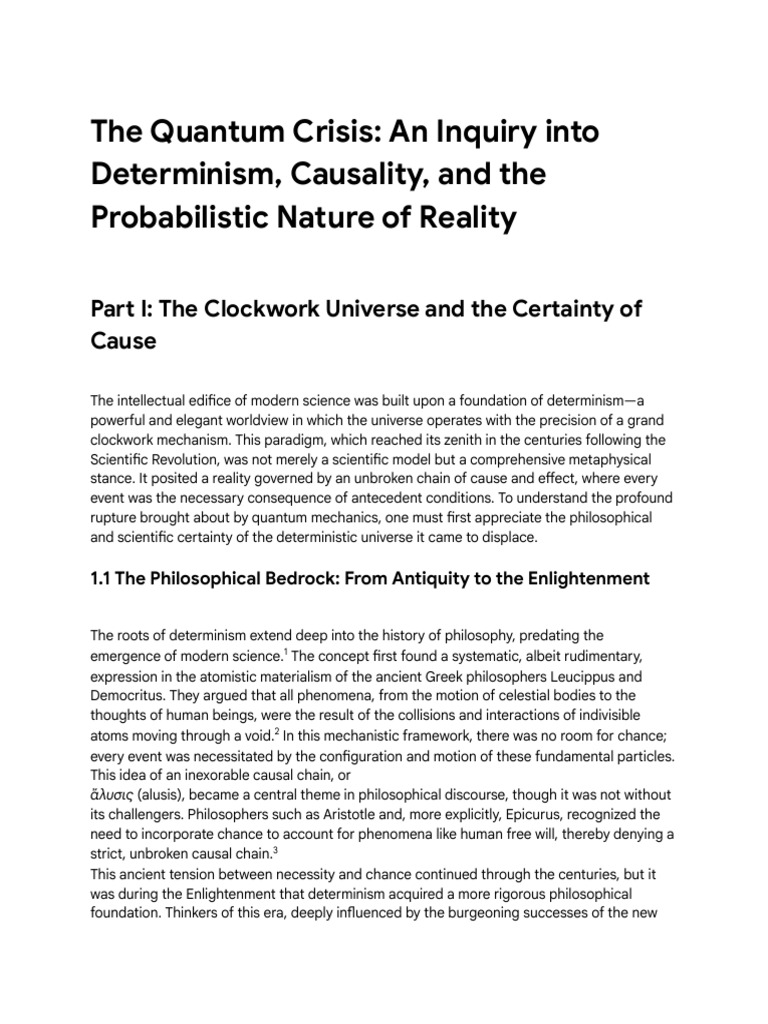 Quantum Crisis: Determinism vs. Reality | PDF | Many Worlds ...