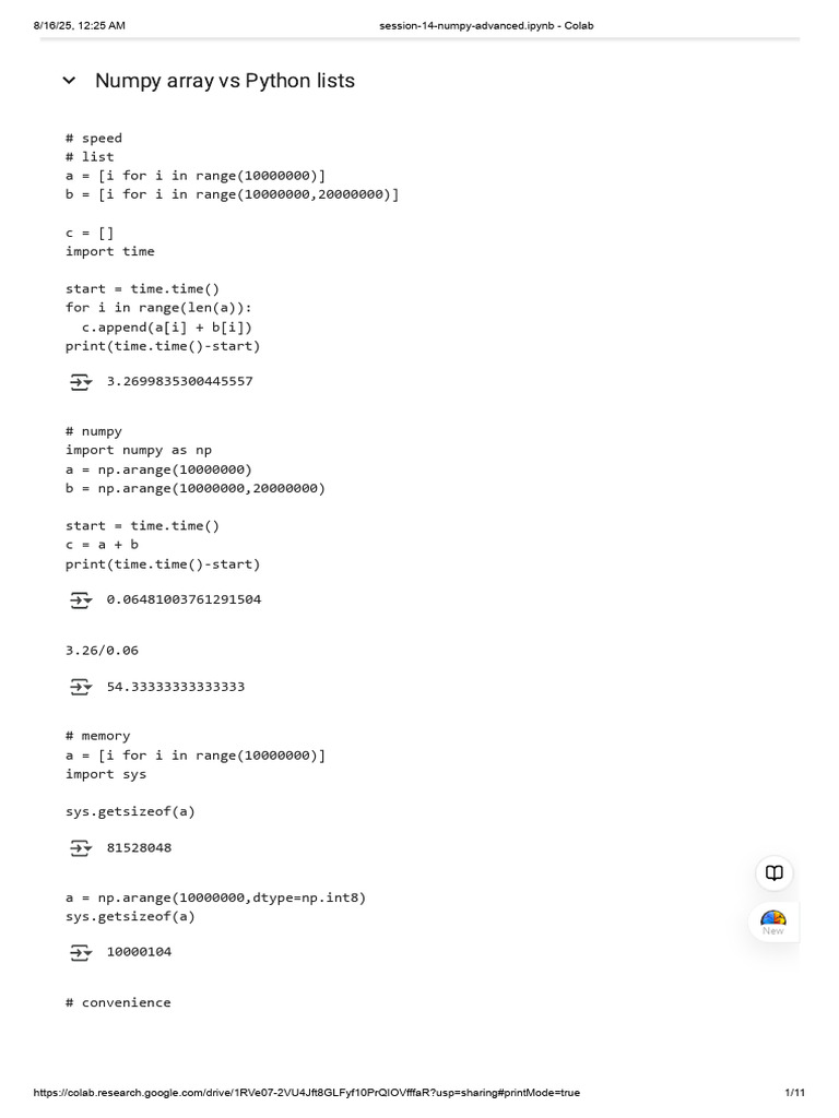 Numpy Arrays vs Python Lists Explained | PDF | Mean Squared Error ...