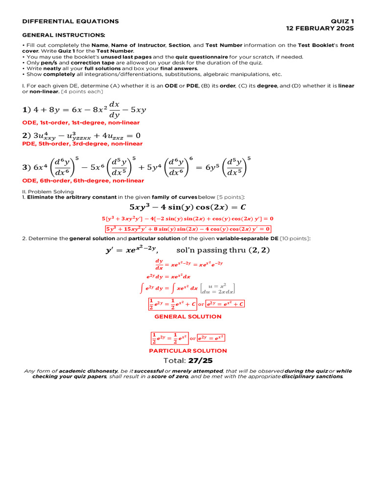 Differential Equations Solutions Guide | PDF