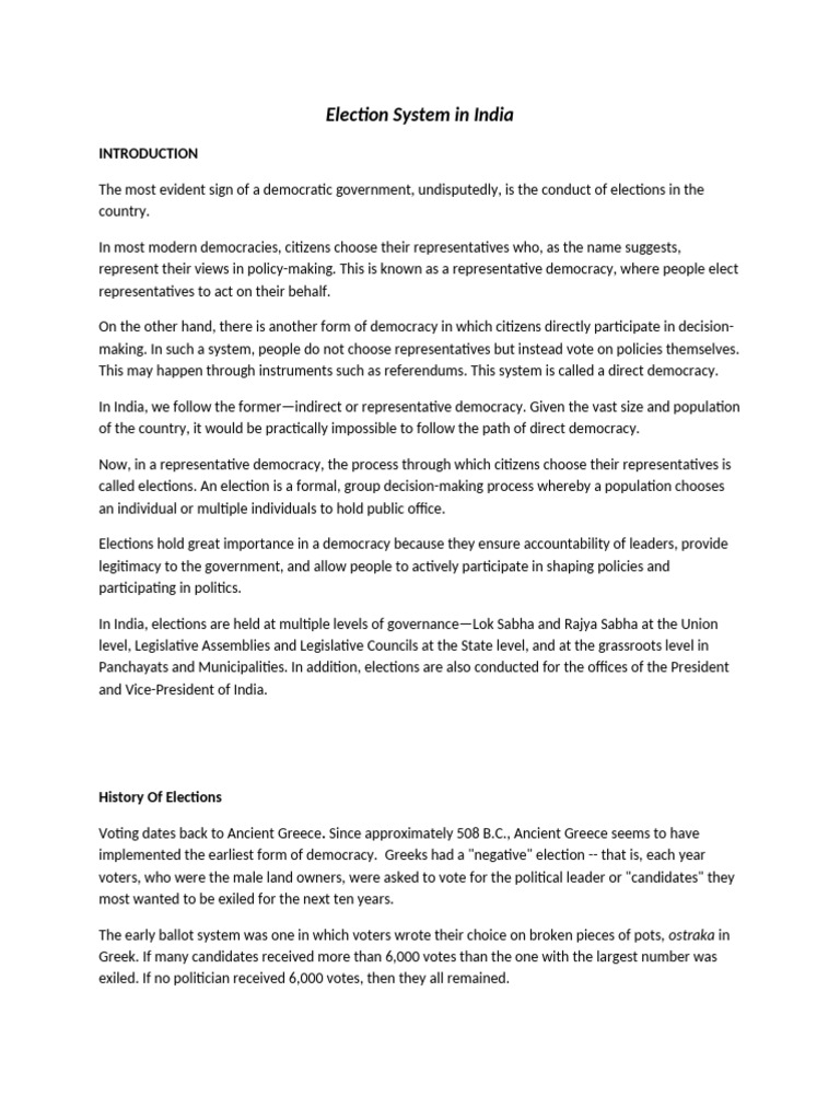Understanding India's Election System | PDF | Voting | Electoral District