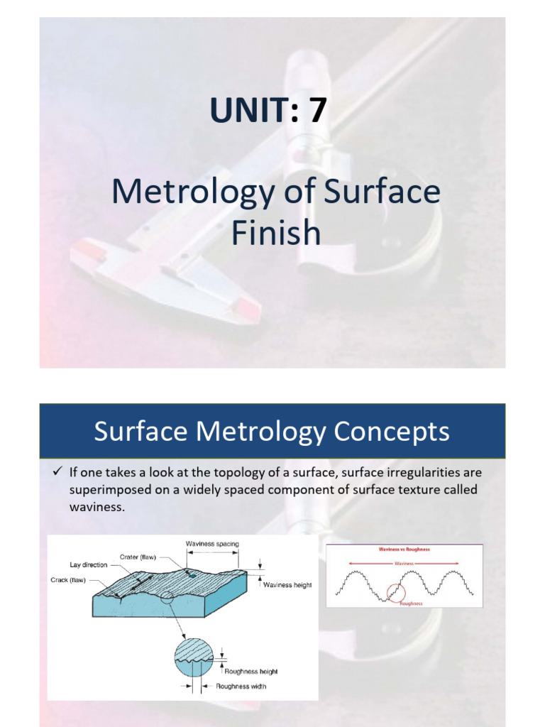 Metrology of Surface Finish | PDF | Surface Roughness | Applied And ...