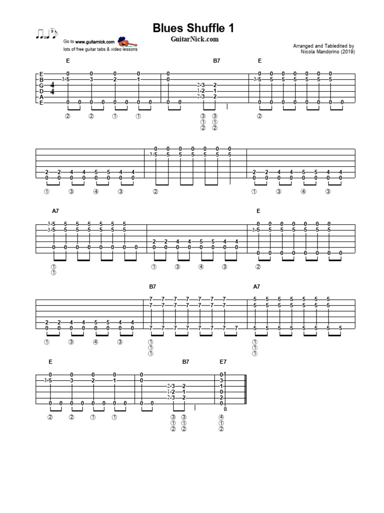 Blues Shuffle Guitar Tab Guide | PDF