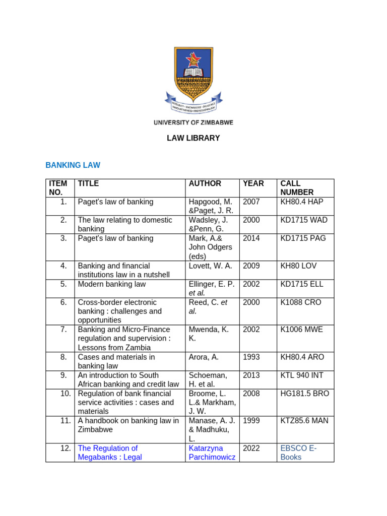 Comprehensive Banking Law Resources | PDF