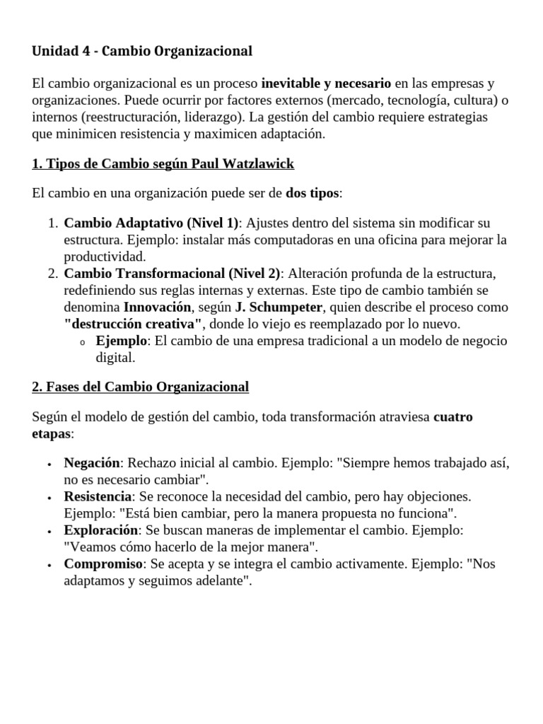 Estrategias para el Cambio Organizacional | PDF | Gestión del cambio ...