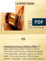 Ipr & Patent Issues: Mentor: Mrs. Kriti Saroha Made By: Parul Sharma M.C.A.-Vi Sem R.NO.-05811804409