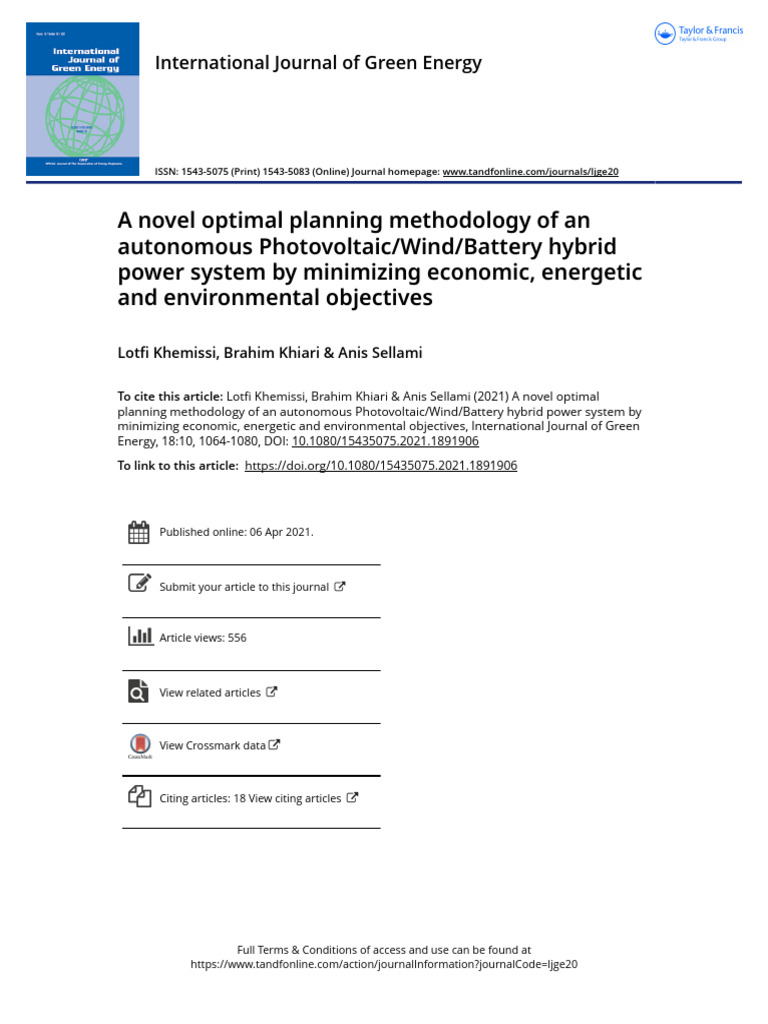 Optimal Hybrid Power System Planning | PDF | Photovoltaics | Renewable ...