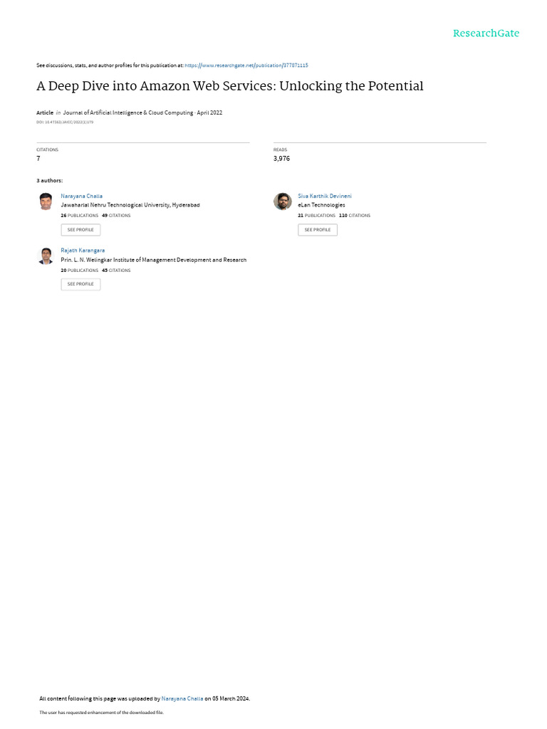 A Deep Dive Into Amazon Web Services Unlocking The Potential | PDF ...