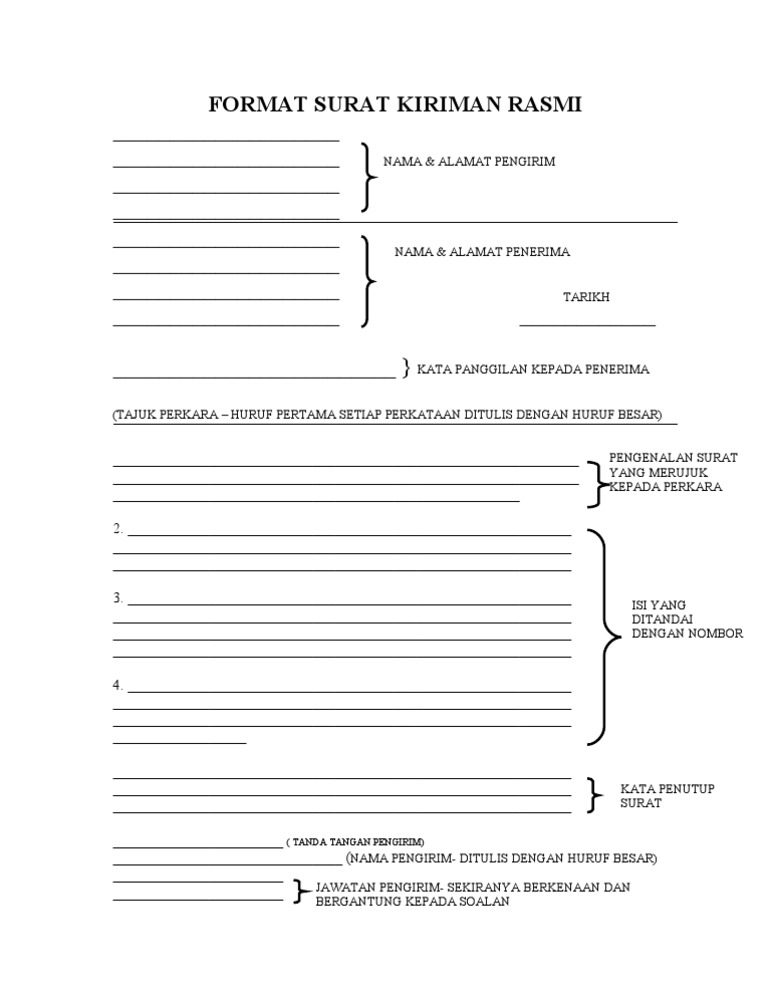 Format Surat Kiriman Rasmi Pdf