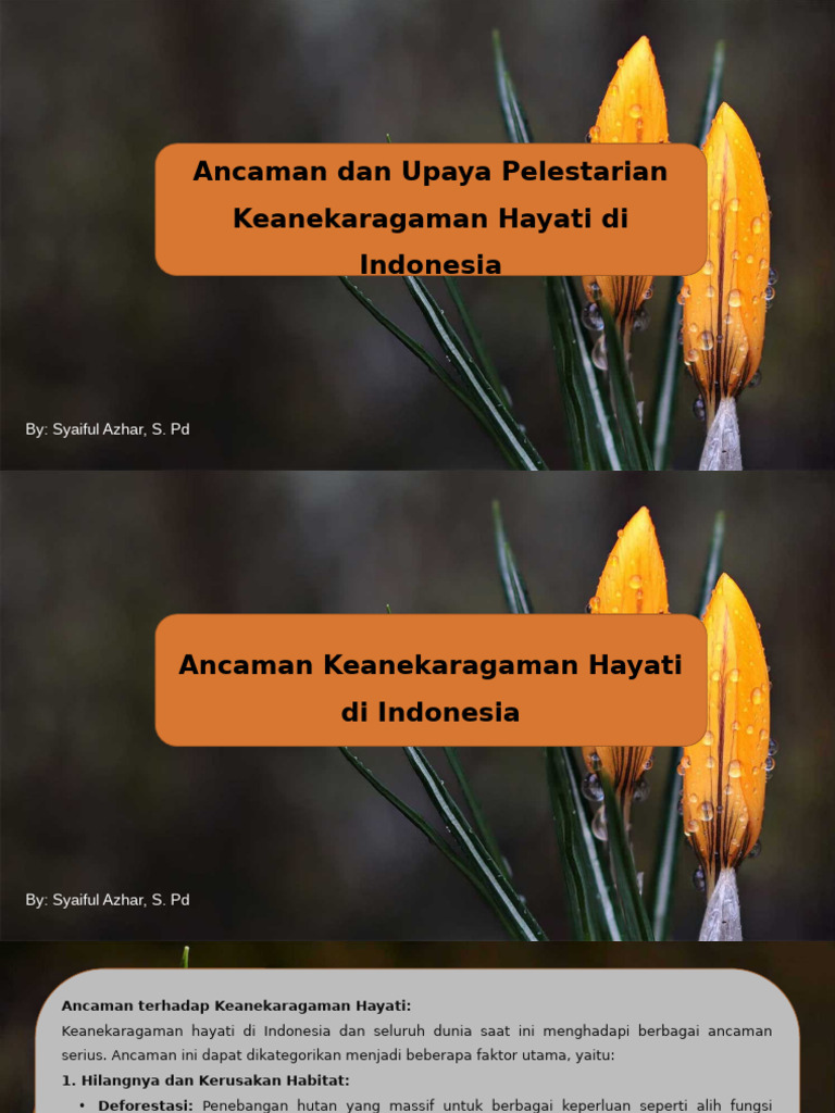 Ancaman dan Upaya Pelestarian Biodiversitas | PDF