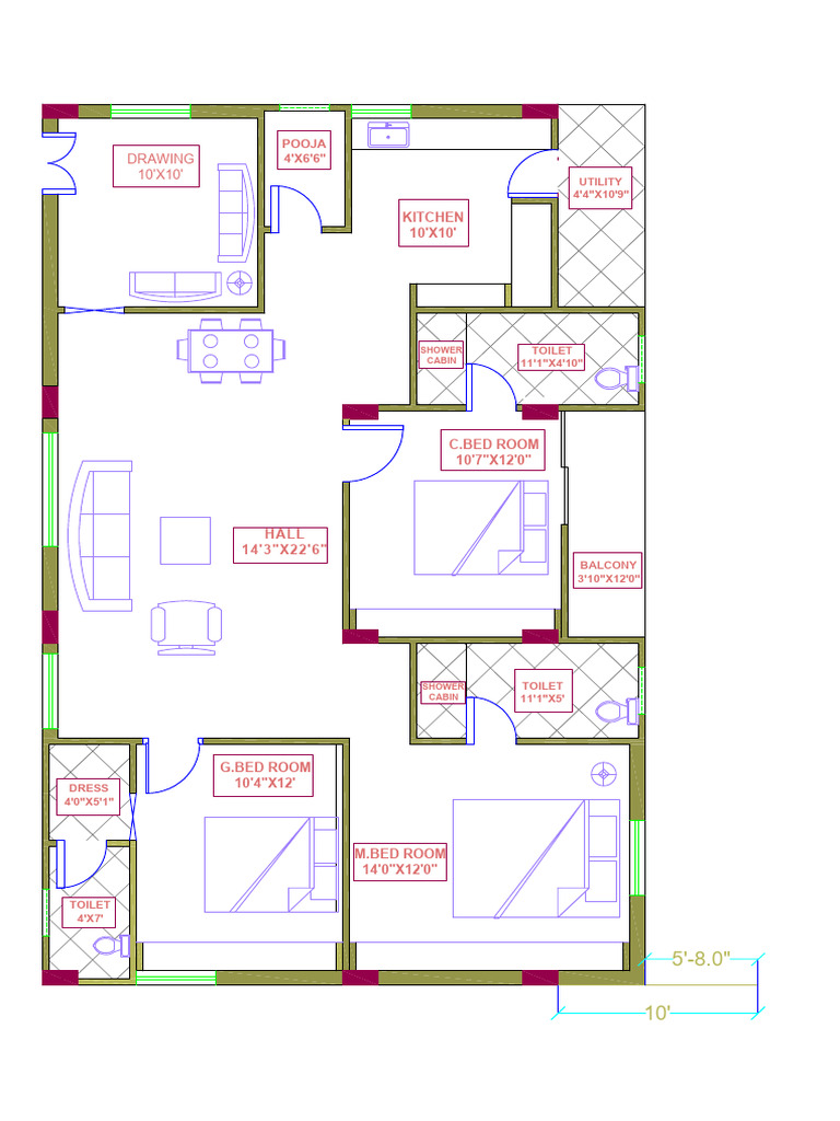 Detailed Floor Plan with Dimensions | PDF