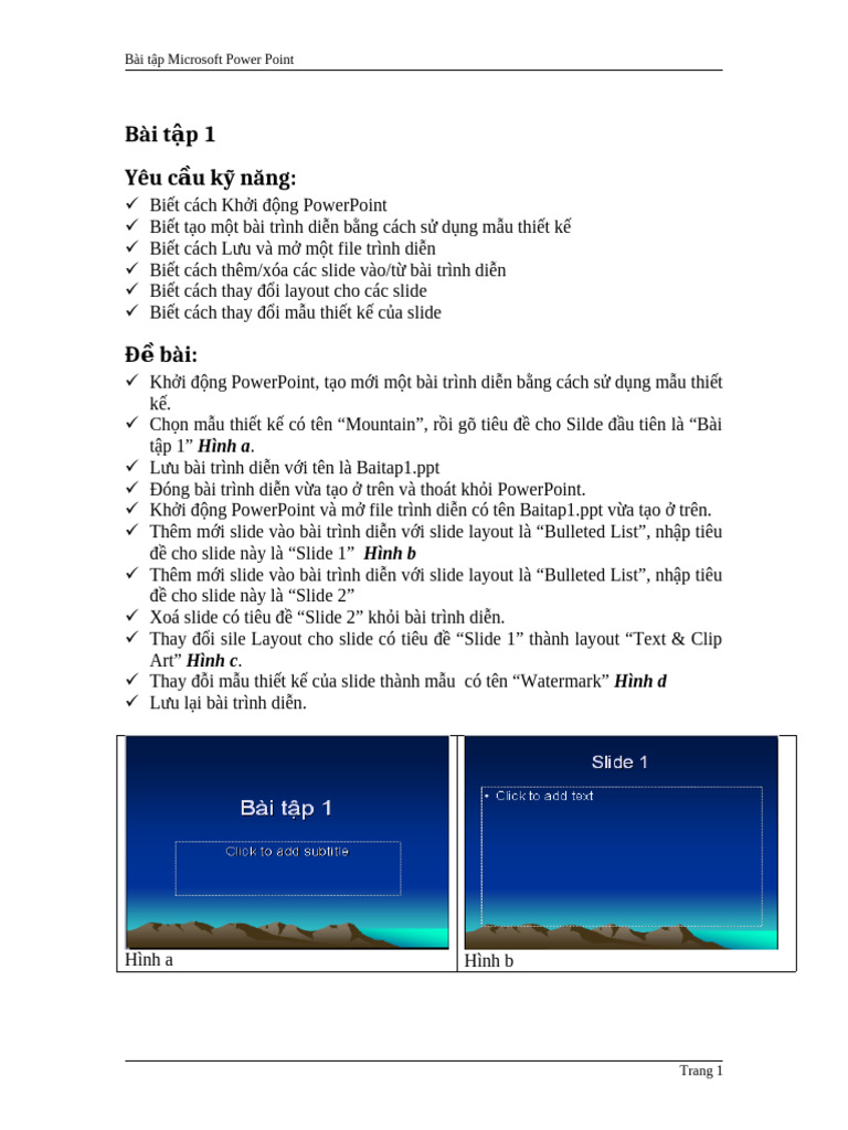 Bai Tap Powerpoint | PDF