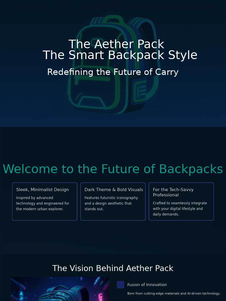 Aether Pack: Smart Backpack Innovation | PDF | Backpack | Computing