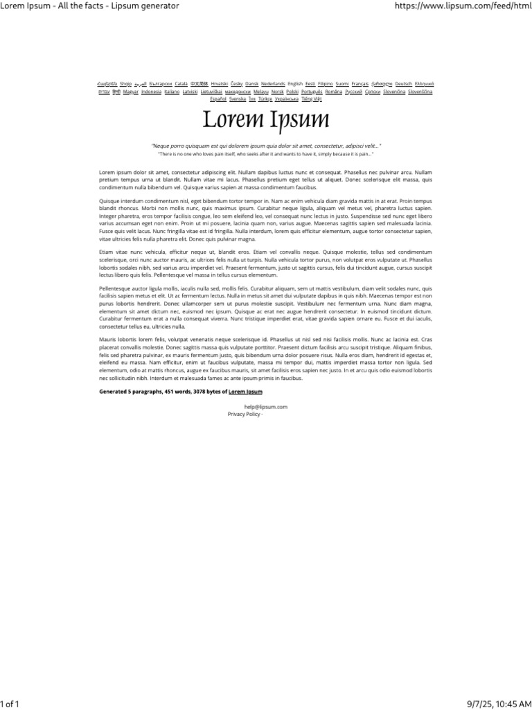 Lorem Ipsum: 