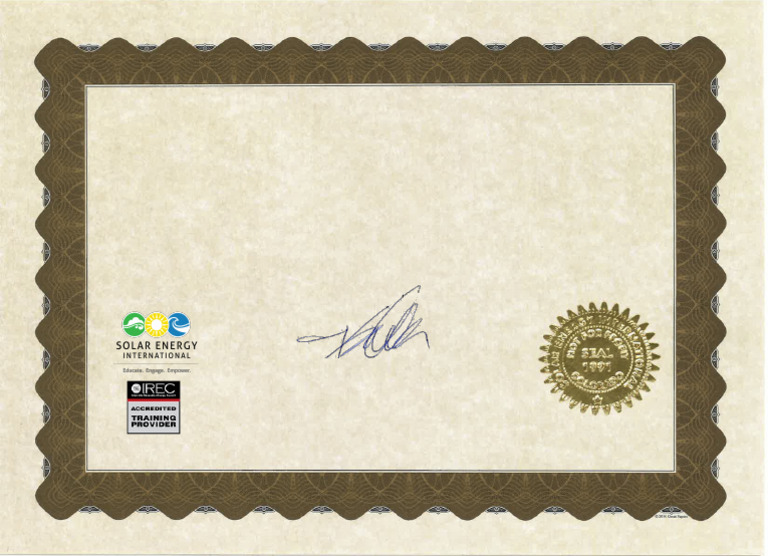 RE100 Renewable Energy Course Completion | PDF