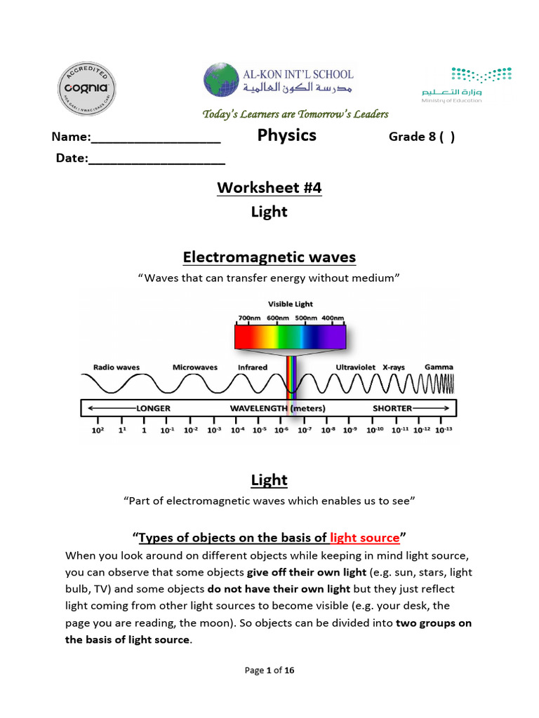 Light Properties and Interactions Guide | PDF | Light | Refraction