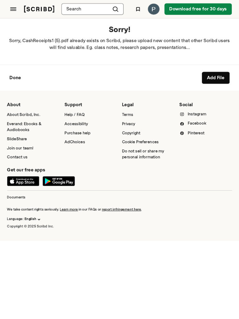 Scribd Document Upload Error Guide | PDF
