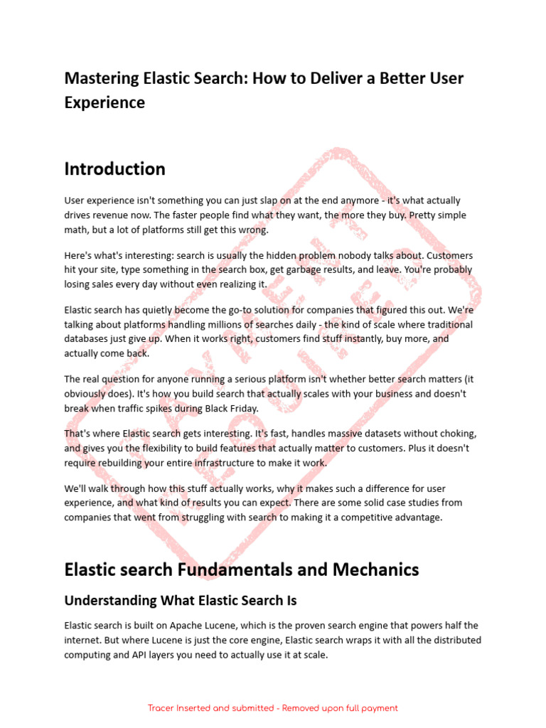 Optimize User Experience with Elastic Search | PDF | Computing ...
