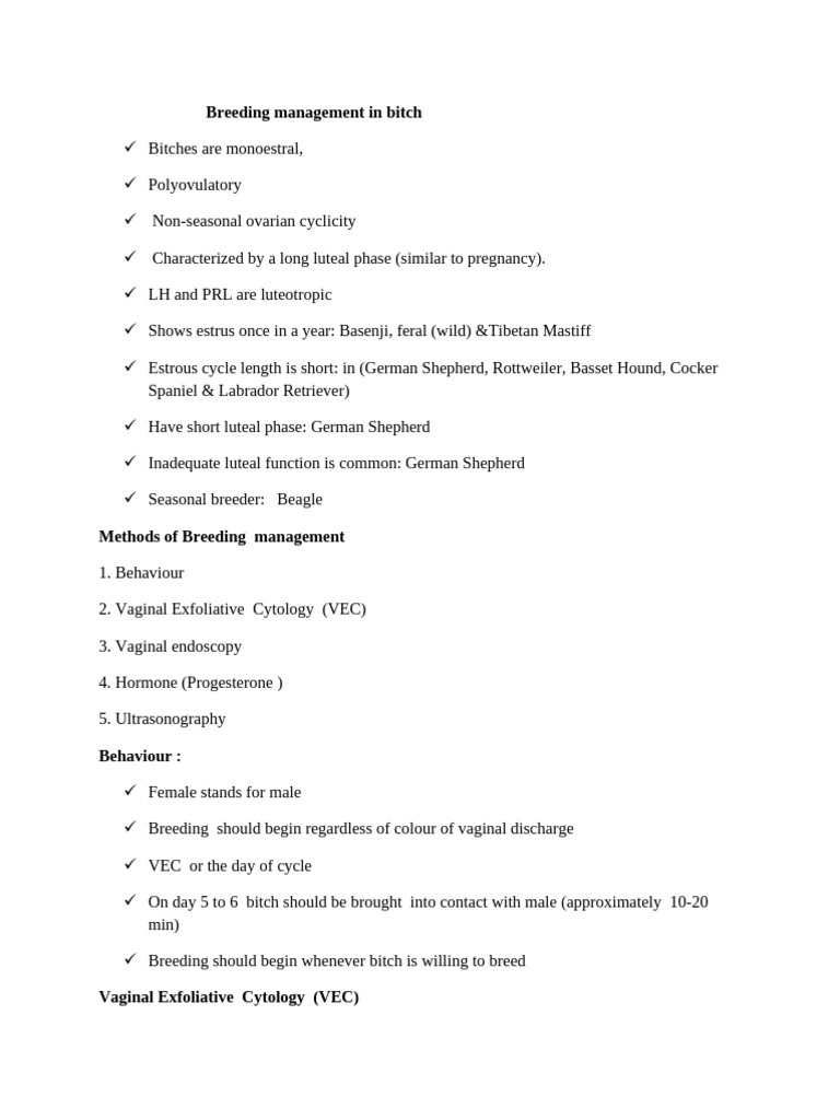Breeding Management in Bitches Explained | PDF | Reproductive System ...