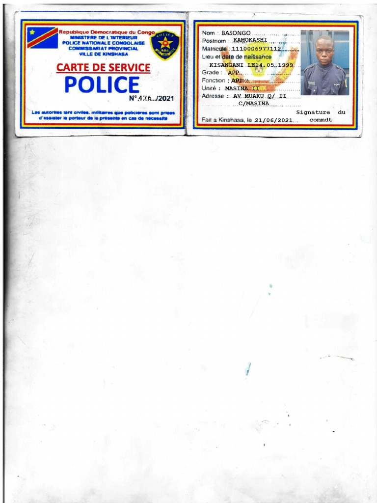 Basongo: Kamokashi 1110006977112 Kisangani Le 14 - 05.1999 | PDF