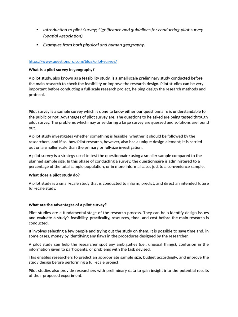 Understanding Pilot Surveys in Research | PDF | Survey Methodology ...