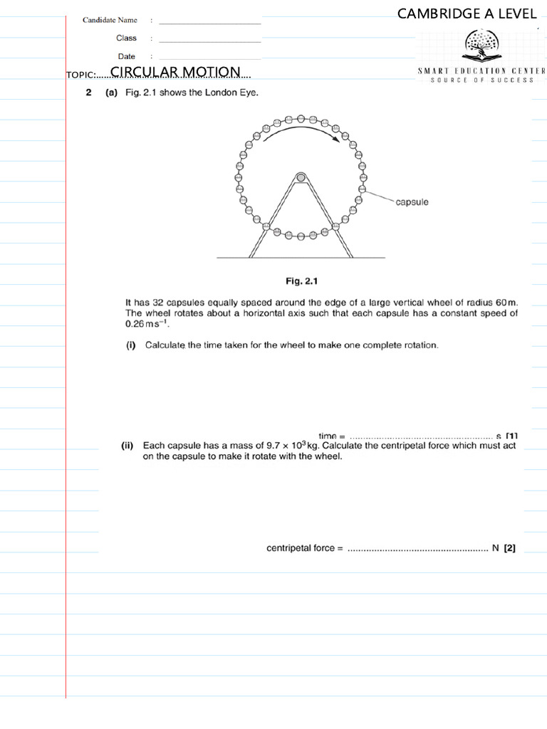 Circular Motion Exam | PDF