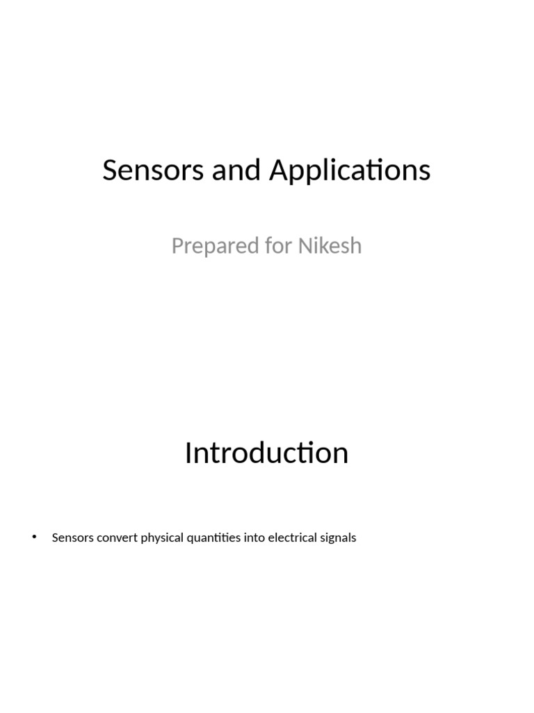 Types and Applications of Sensors | PDF