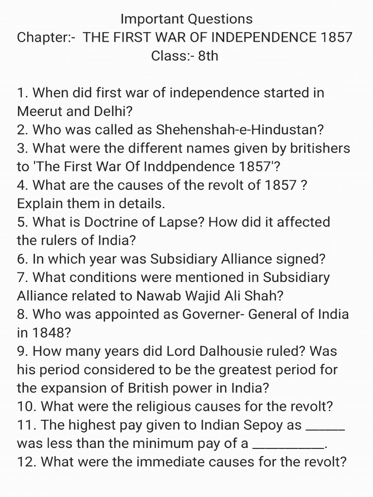 Chapter - The First War of Independence 1857 - 250901 - 110832 | PDF