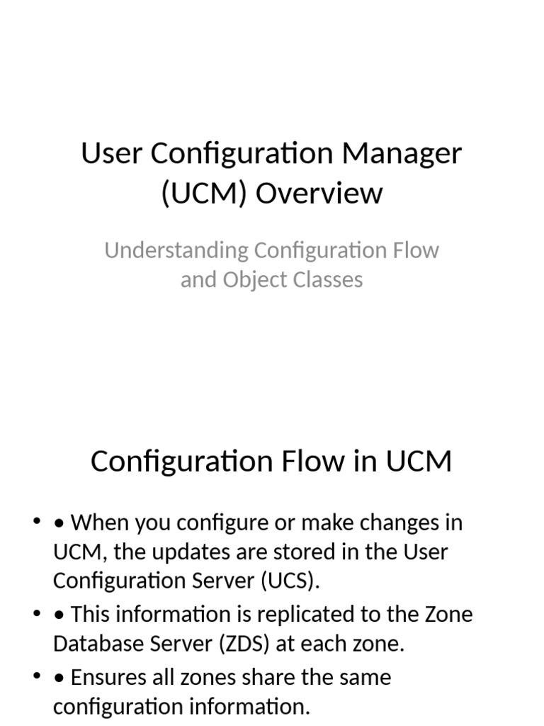 UCM Overview and Configuration Flow | PDF