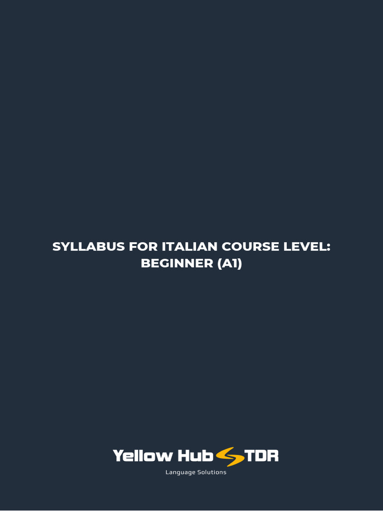 Italian A1 Course Syllabus Overview | PDF | Verb | Linguistics