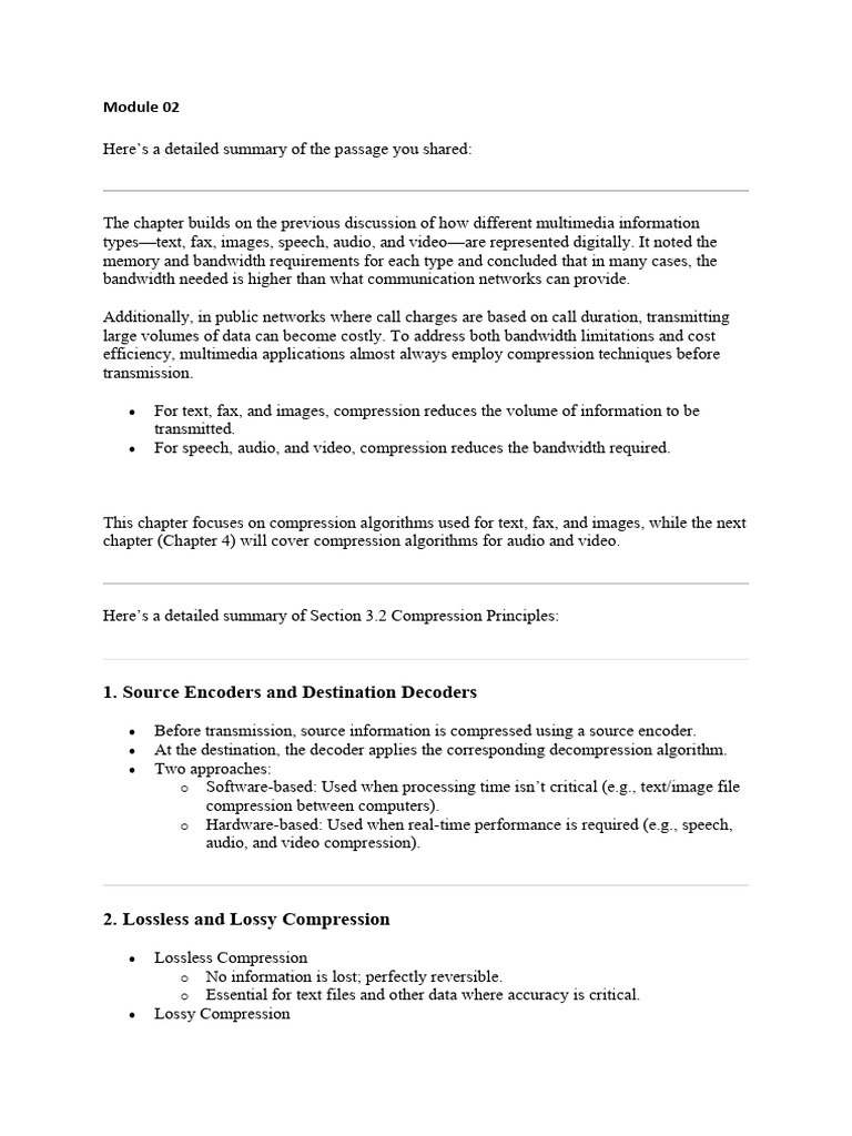 Multimedia Compression Techniques Explained | PDF | Data Compression | Fax