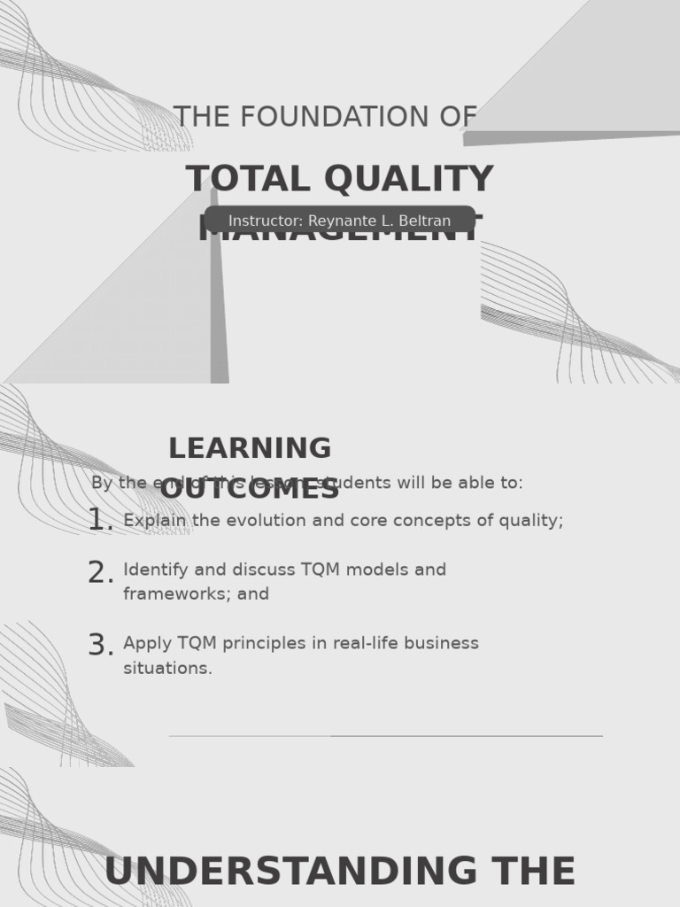 Total Quality Management Overview | PDF | Quality (Business) | Leadership