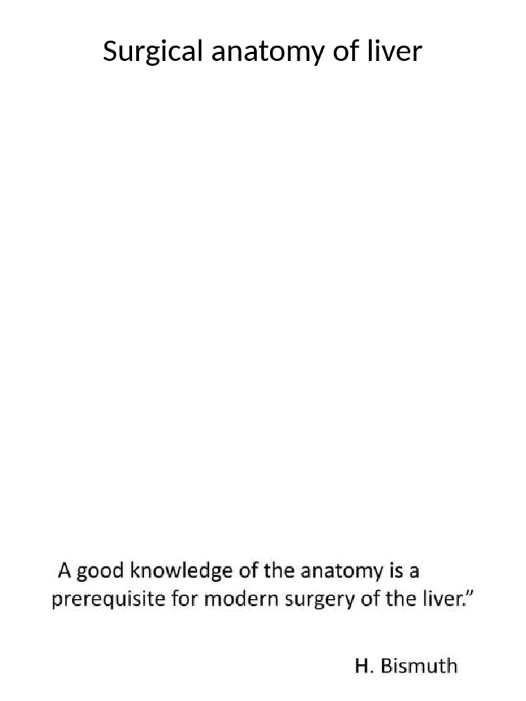 Surgical Anatomy and Functions of the Liver | PDF