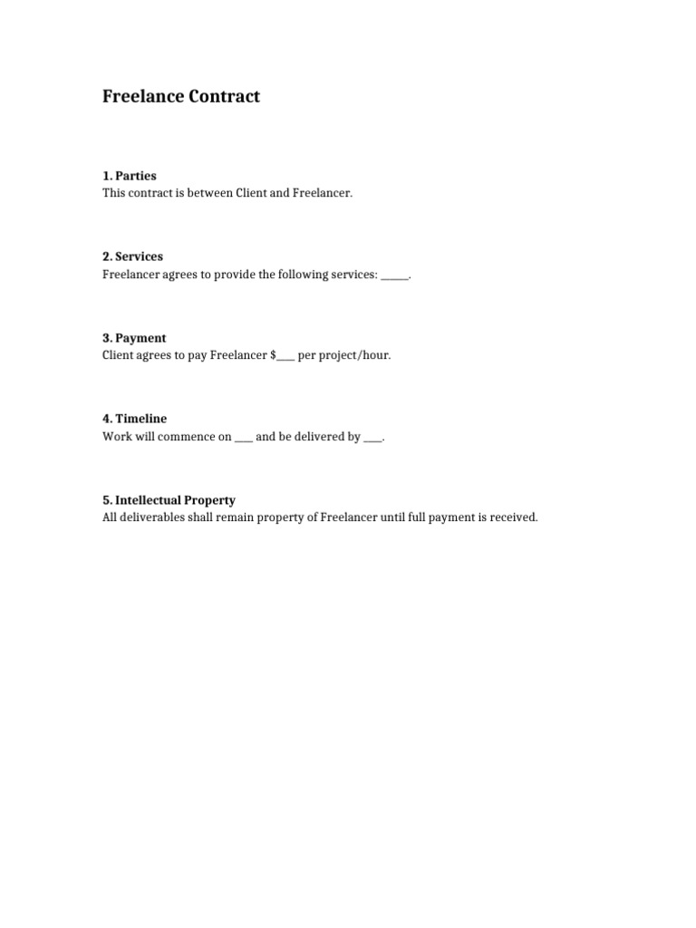 Freelance Contract Template Guide | PDF