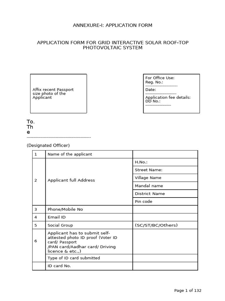 Solar Rooftop Application Form Guide | PDF | Photovoltaic System ...