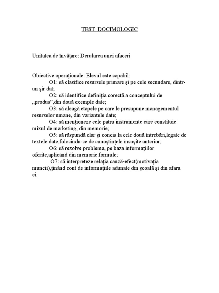 1 Test Docimologic | PDF