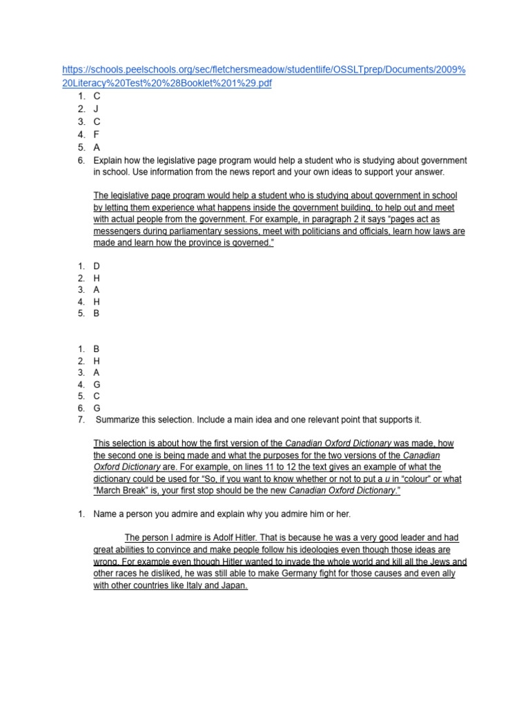 2009 Literacy Test Preparation Guide | PDF