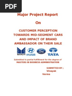 Download Major Project - Customers Perception Towards Mid Segment Cars and Impact of Brand Ambassador on Their Sale 3135 by shalumachhan SN91319924 doc pdf