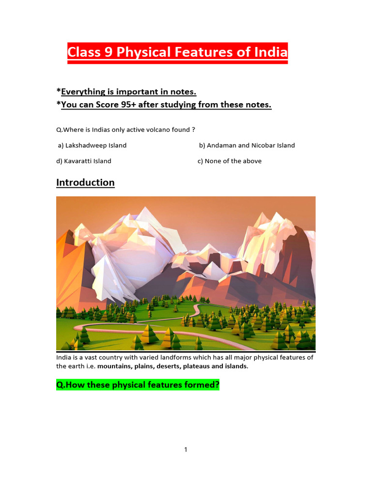 Chapter 2 Physical Features of India PDF | PDF | Himalayas | Landscape